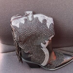 Black Studded Western Boots